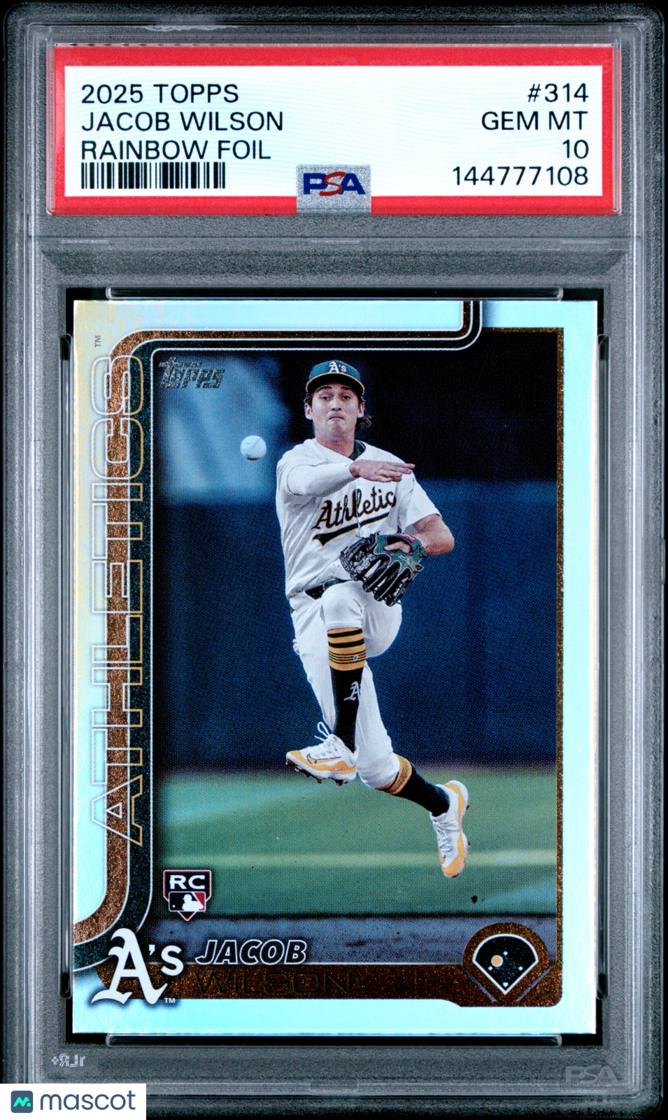 2025 Topps Jacob Wilson #314 Rainbow Foil PSA 10