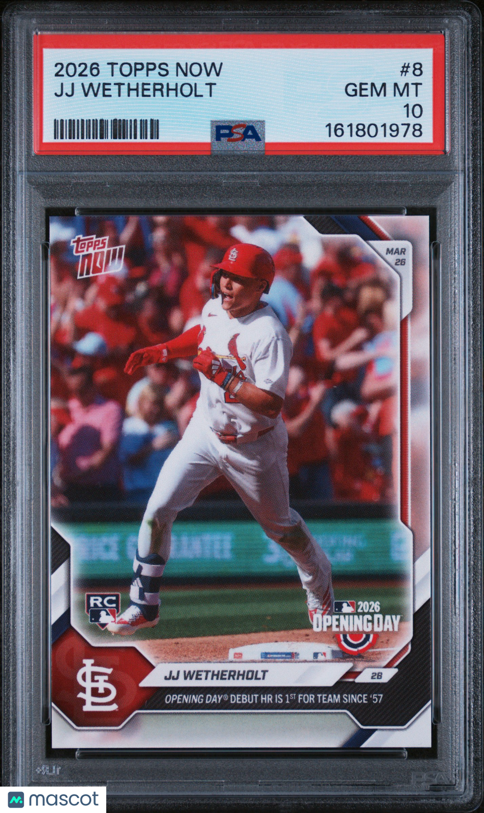 2026 Topps Now JJ Wetherholt #8 PSA 10