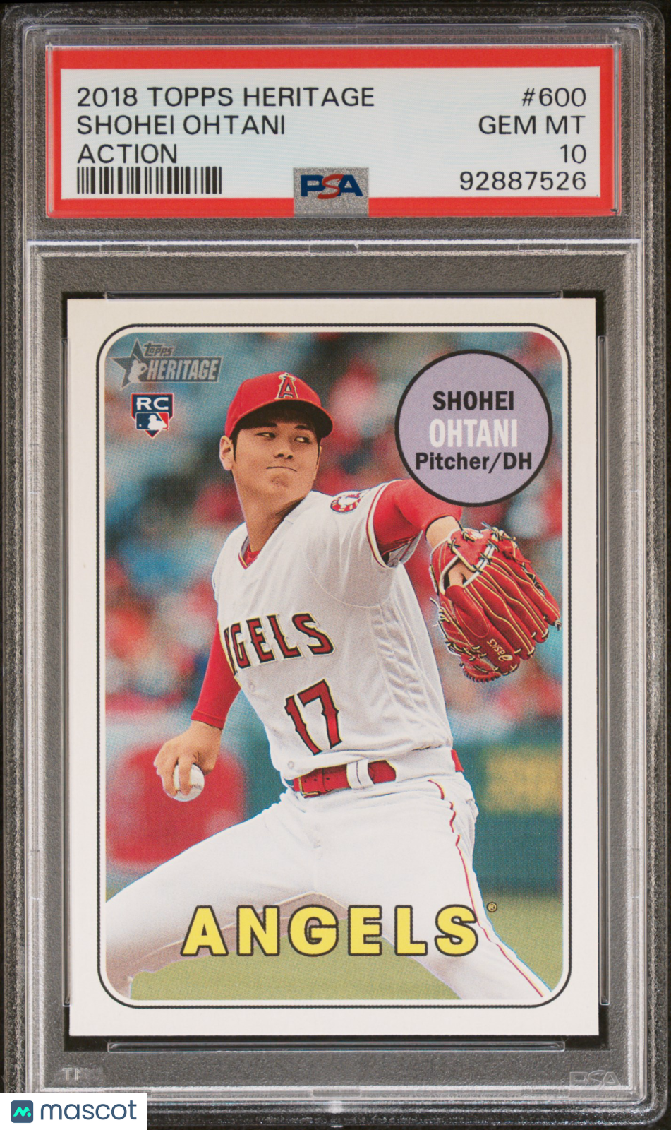 2018 Topps Heritage Shohei Ohtani #600 Action PSA 10