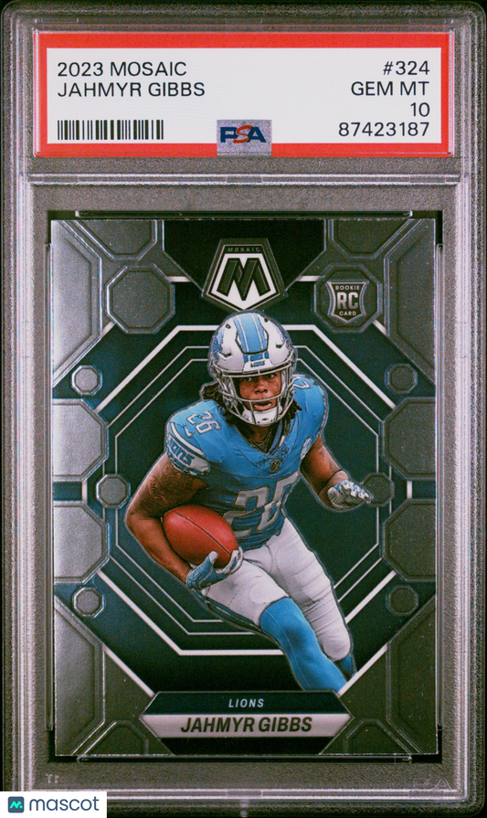 2023 Panini Mosaic Jahmyr Gibbs #324 PSA 10