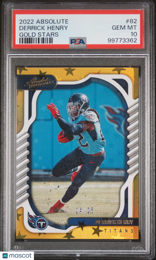 2022 Panini Absolute Derrick Henry #82 Gold Stars 24/25 PSA 10