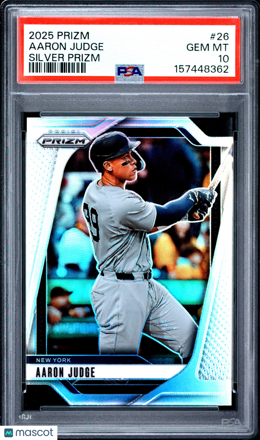 2025 Panini Prizm Aaron Judge #26 Silver PSA 10