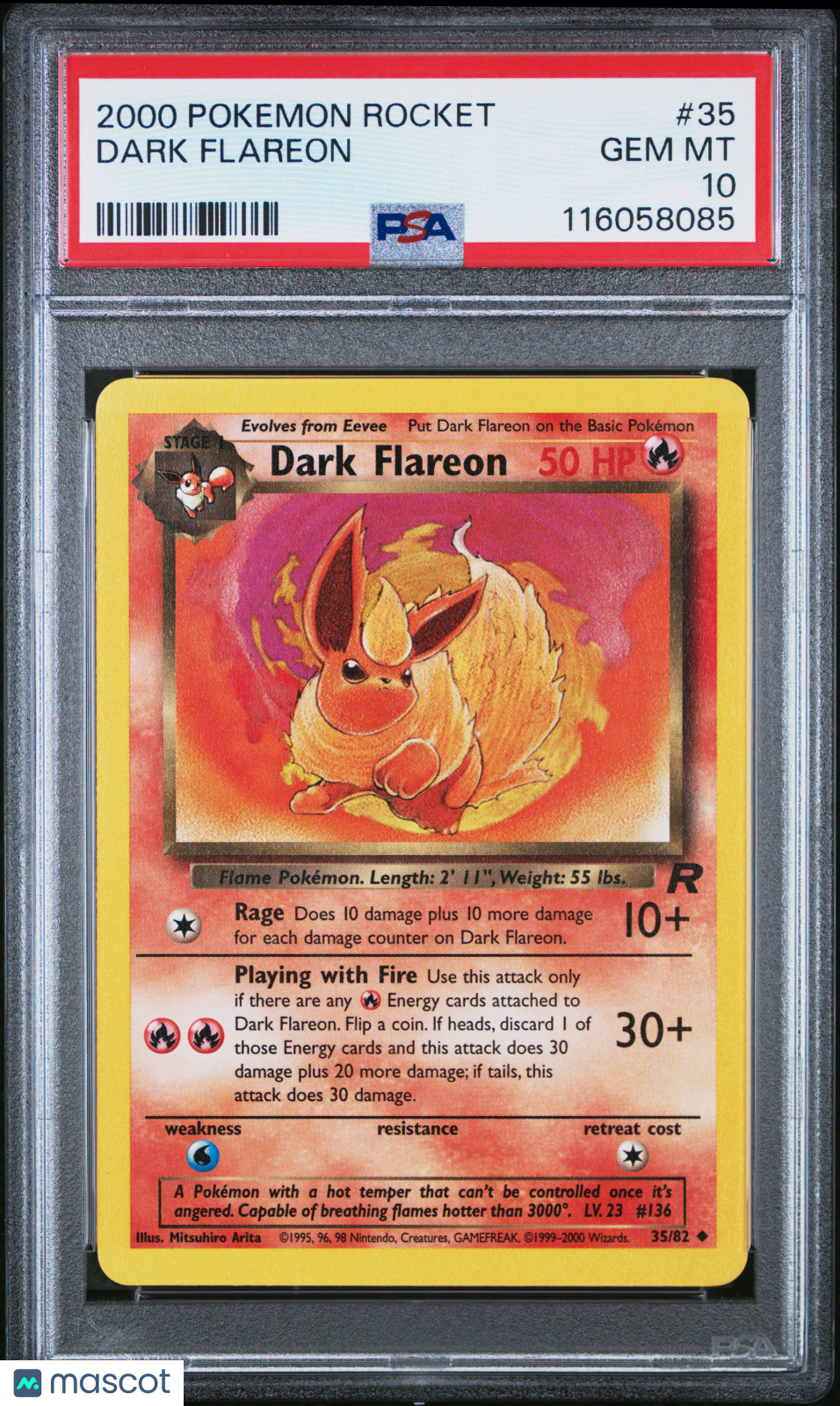 2000 Pokemon Rocket Dark Flareon #35 PSA 10