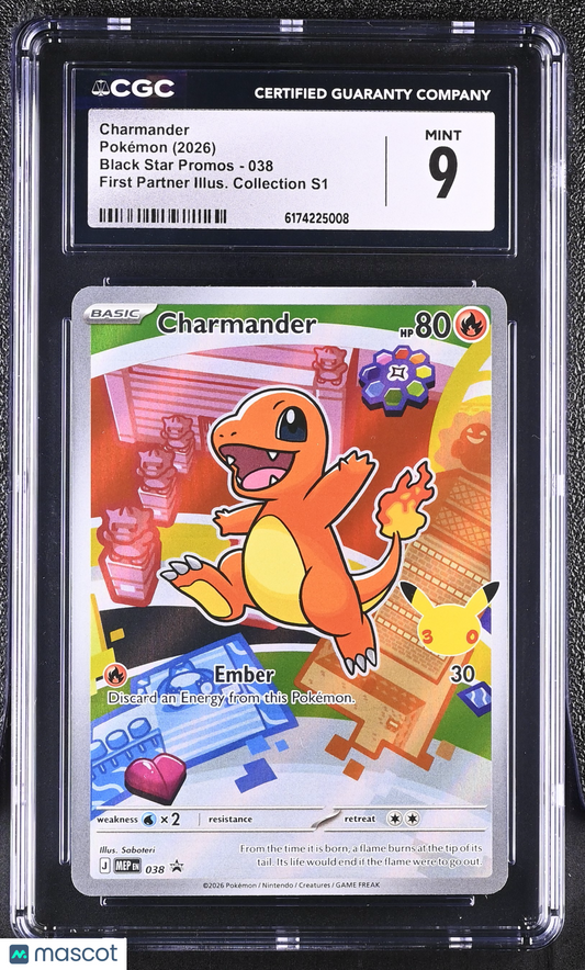2026 Pokemon Black Star Promo Charmander First Partner S1 CGC 9 #038