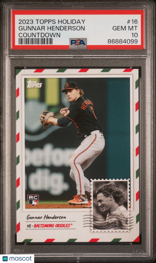 2023 Topps Holiday Countdown Gunnar Henderson #16 PSA 10