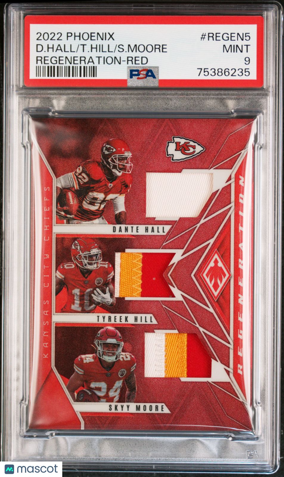 2022 Panini Phoenix Regeneration S. Moore T. Hill D. Hall #REGEN5 Red PSA 9