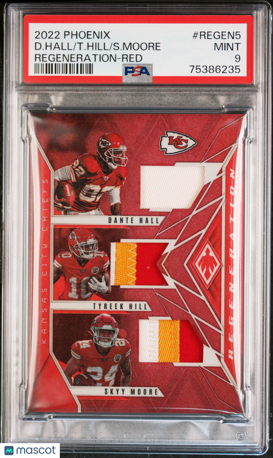 2022 Panini Phoenix Regeneration S. Moore T. Hill D. Hall #REGEN5 Red PSA 9