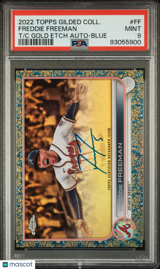 2022 Topps Gilded Collection Gold Etch Autographs Freddie Freeman PSA 9