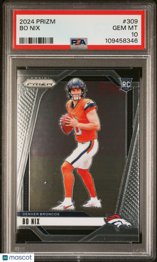 2024 Panini Prizm Bo Nix #309 PSA 10