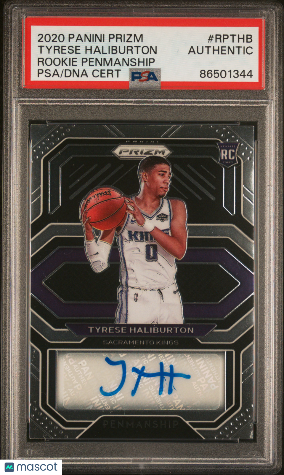 2020 Panini Prizm Rookie Penmanship Tyrese Haliburton #RPTHB PSA A