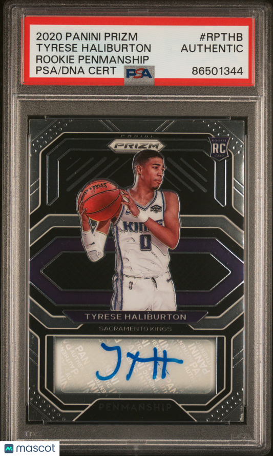2020 Panini Prizm Rookie Penmanship Tyrese Haliburton #RPTHB PSA A
