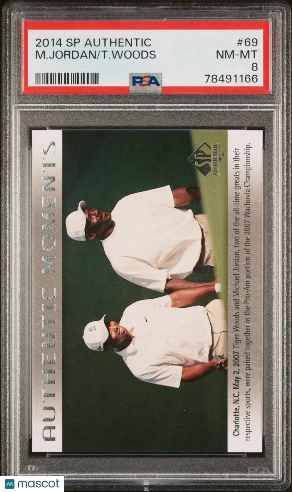 2014 SP Authentic T. Woods M. Jordan #69 PSA 8