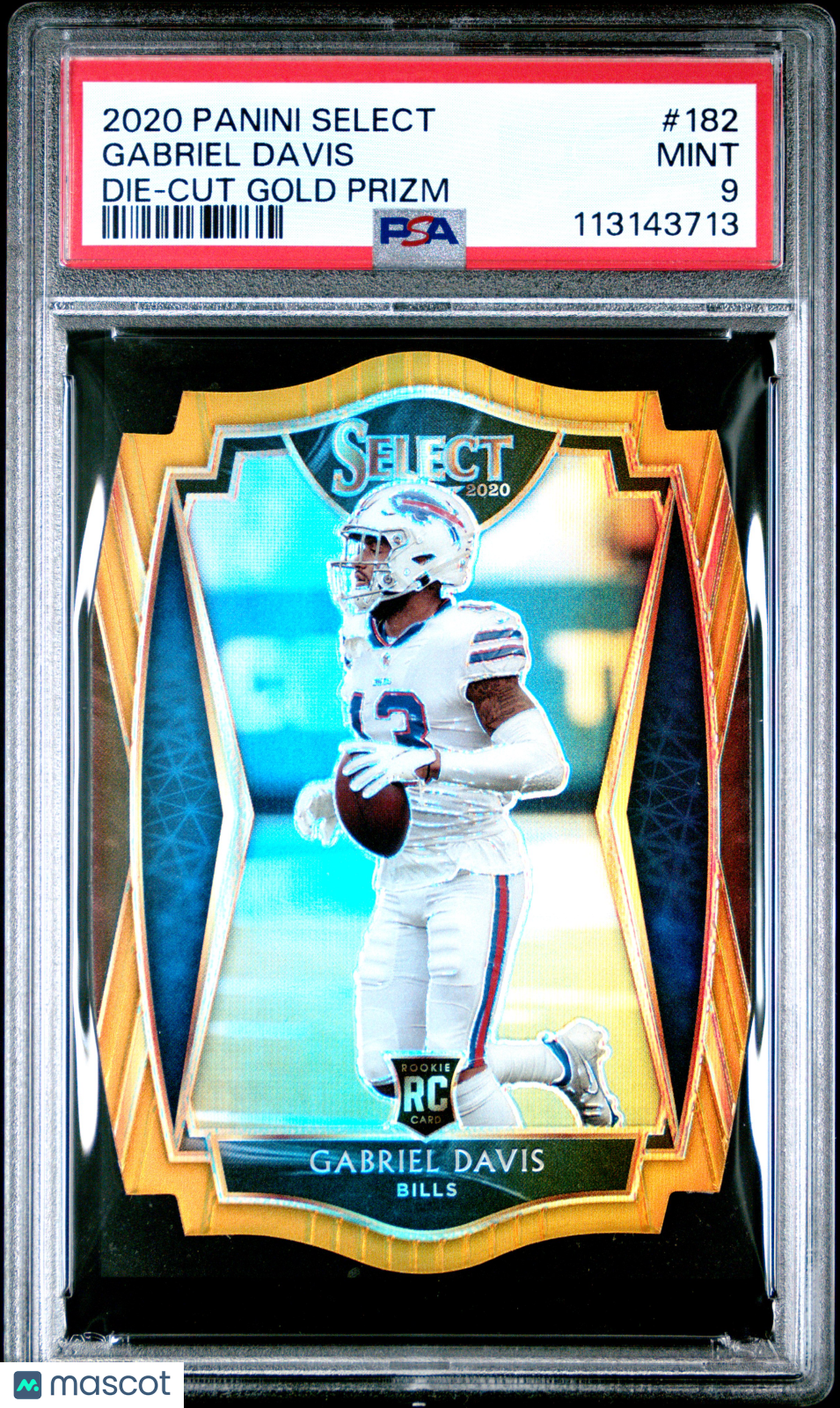 2020 Panini Select Gabriel Davis #182 Die Cut Gold Prizm PSA 9
