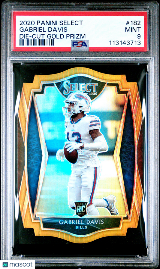 2020 Panini Select Gabriel Davis #182 Die Cut Gold Prizm PSA 9