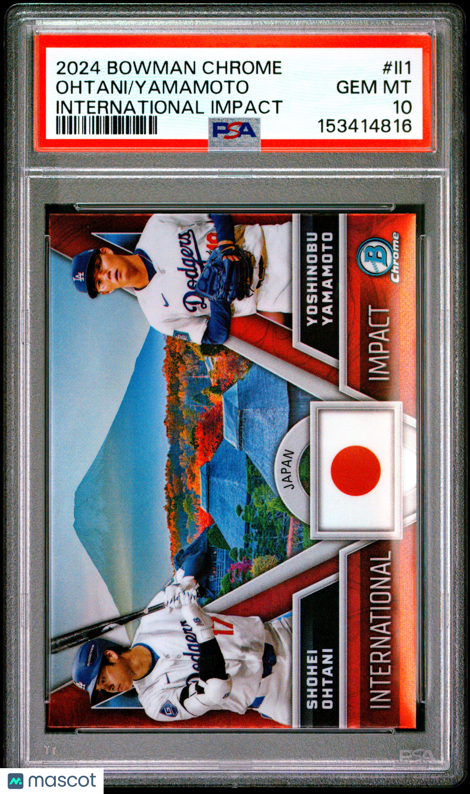 2024 Bowman Chrome International Impact Ohtani Yamamoto #II1 PSA 10
