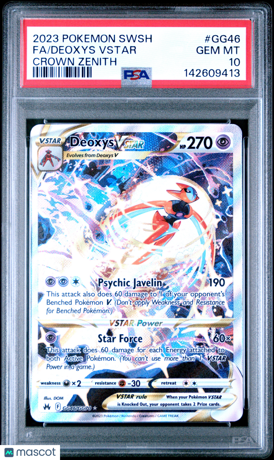 2023 Pokemon Sword And Shield Crown Zenith Deoxys VSTAR Crown Zenith Fa PSA 10