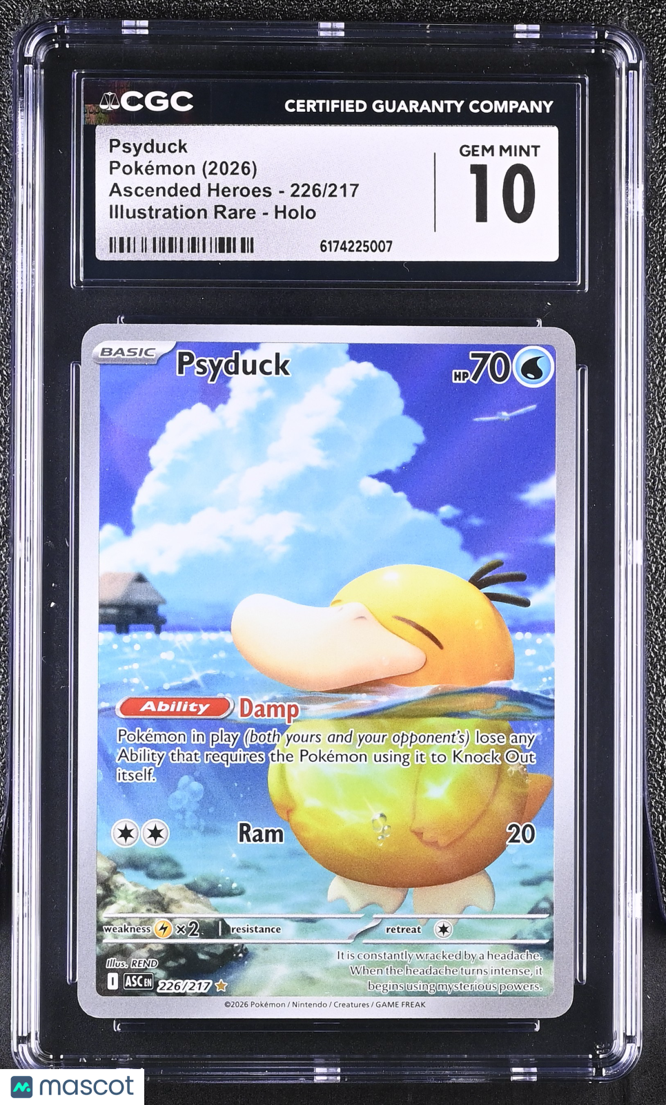 2026 Pokemon Ascended Heroes Psyduck Holo Illustration Rare CGC 10 #226/217