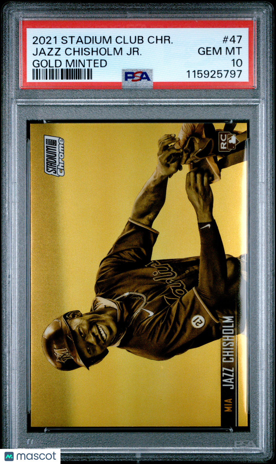 2021 Topps Stadium Club Chrome Jazz Chisholm JR. #47 Gold Minted PSA 10
