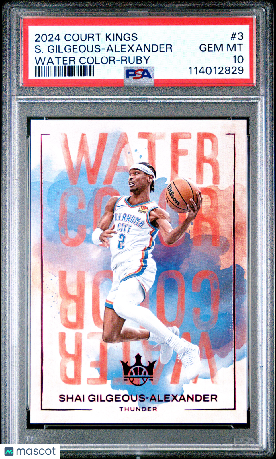 2024 Panini Court Kings Water Color S. Gilgeous-Alexander #3 Ruby PSA 10