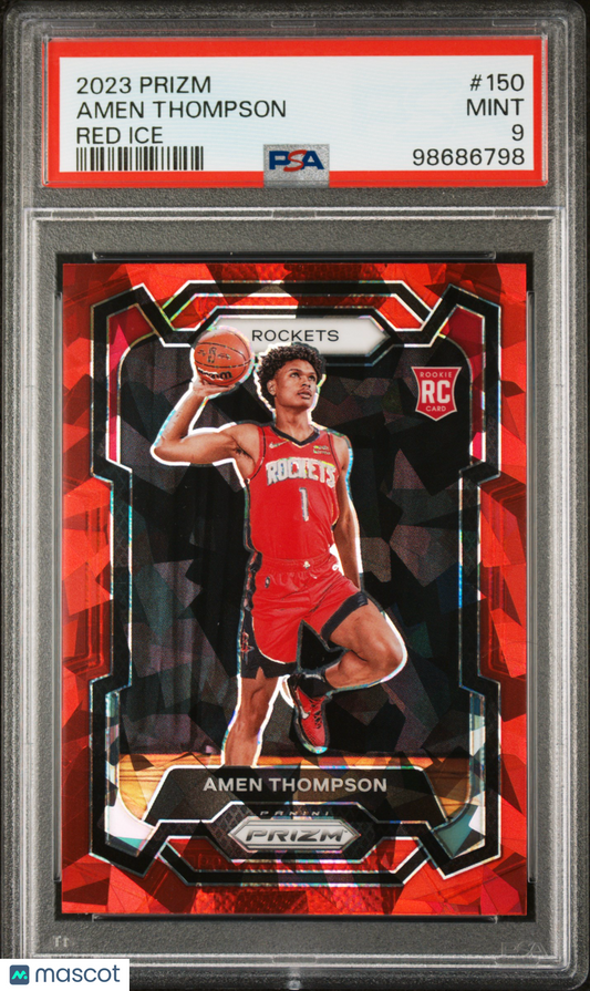 2023 Panini Prizm Amen Thompson #150 Red Ice PSA 9