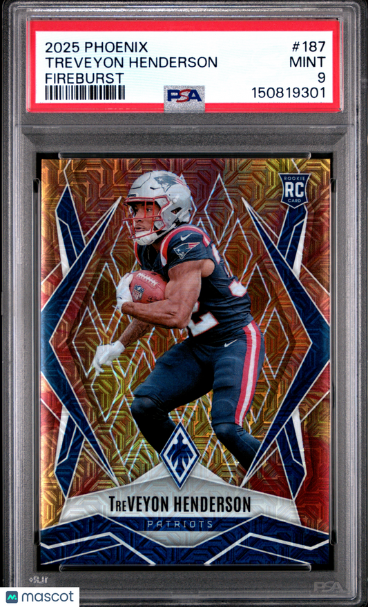 2025 Panini Phoenix Treveyon Henderson #187 Fireburst PSA 9