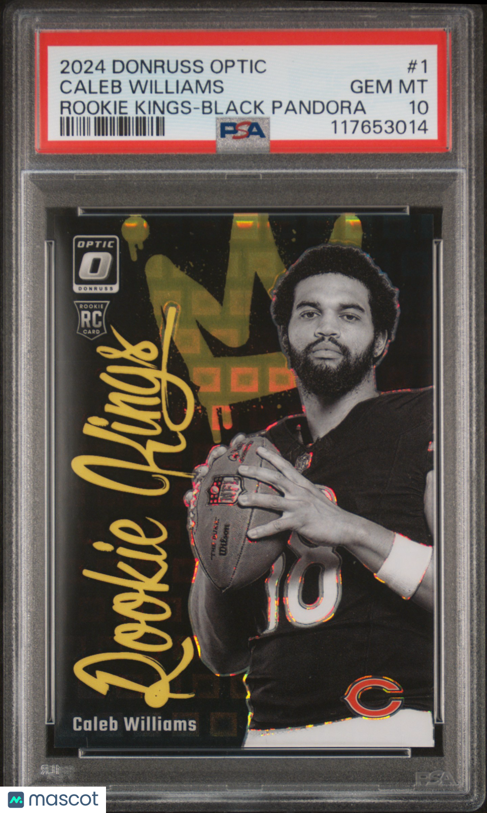 2024 Panini Donruss Optic Rookie Kings Caleb Williams #1 Black Pandora PSA 10