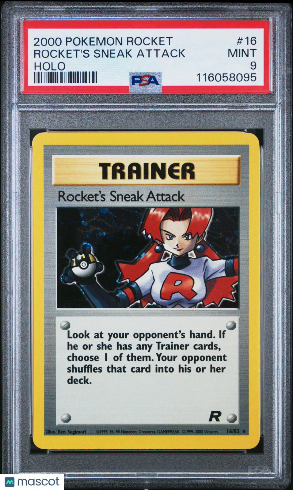 2000 Pokemon Rocket Rocket's Sneak Attack #16 Holo PSA 9