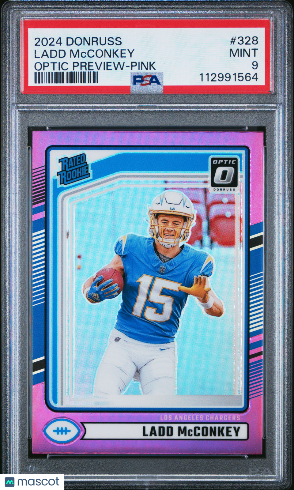 2024 Panini Donruss Ladd Mcconkey #328 Optic Preview Pink PSA 9