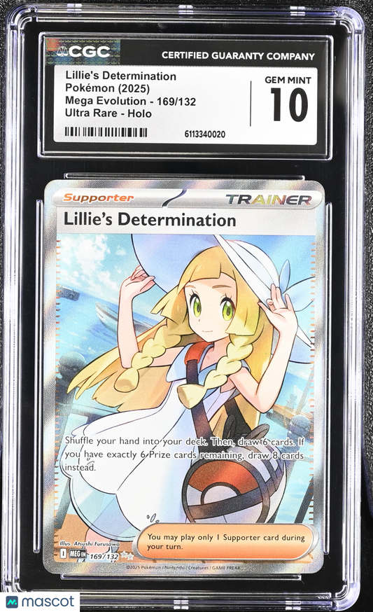 2025 Pokemon Mega Evolution Lillie's Determination Ultra Rare CGC 10 #169/132