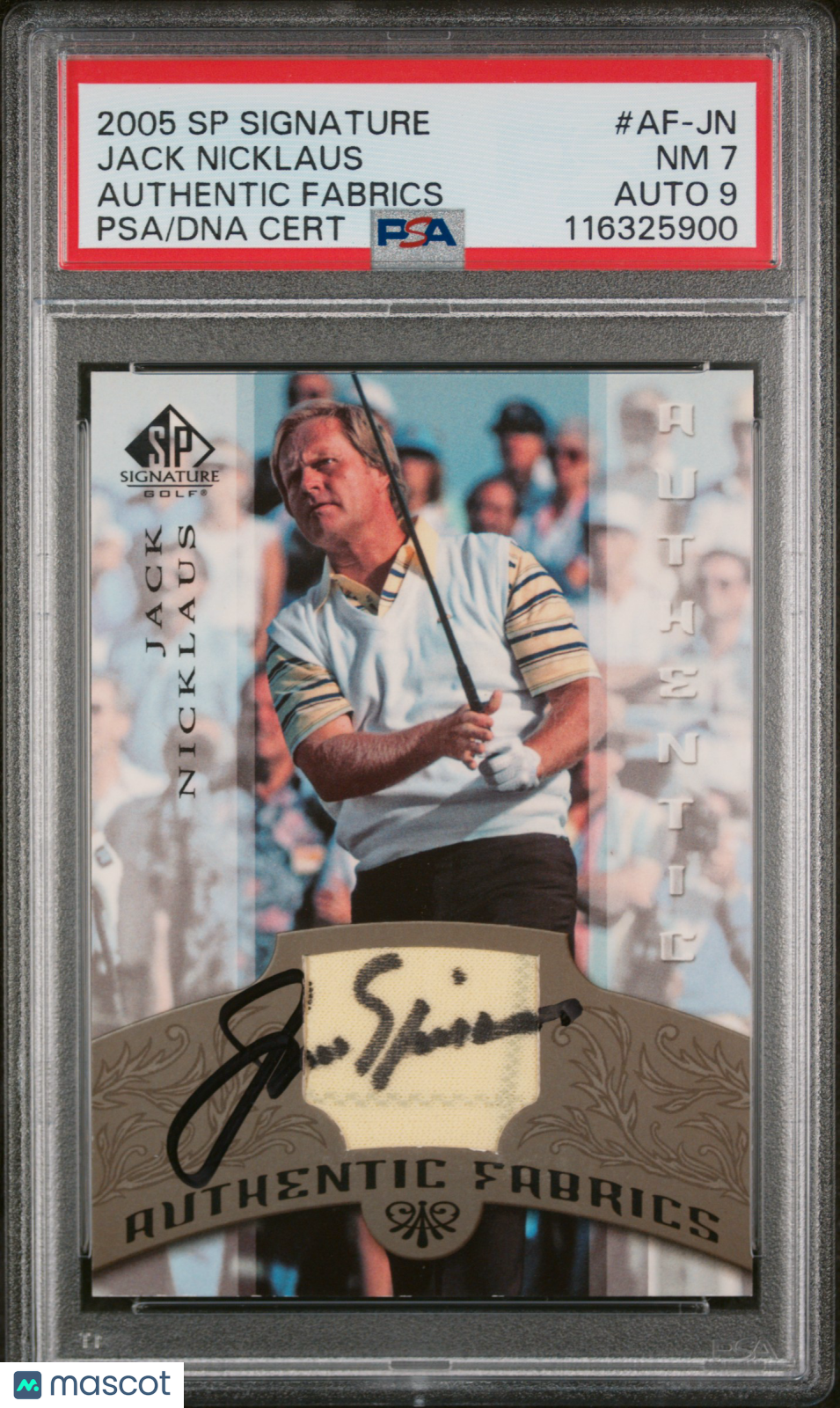 2005 SP Signature Authentic Fabrics Jack Nicklaus #AF-JN PSA 7