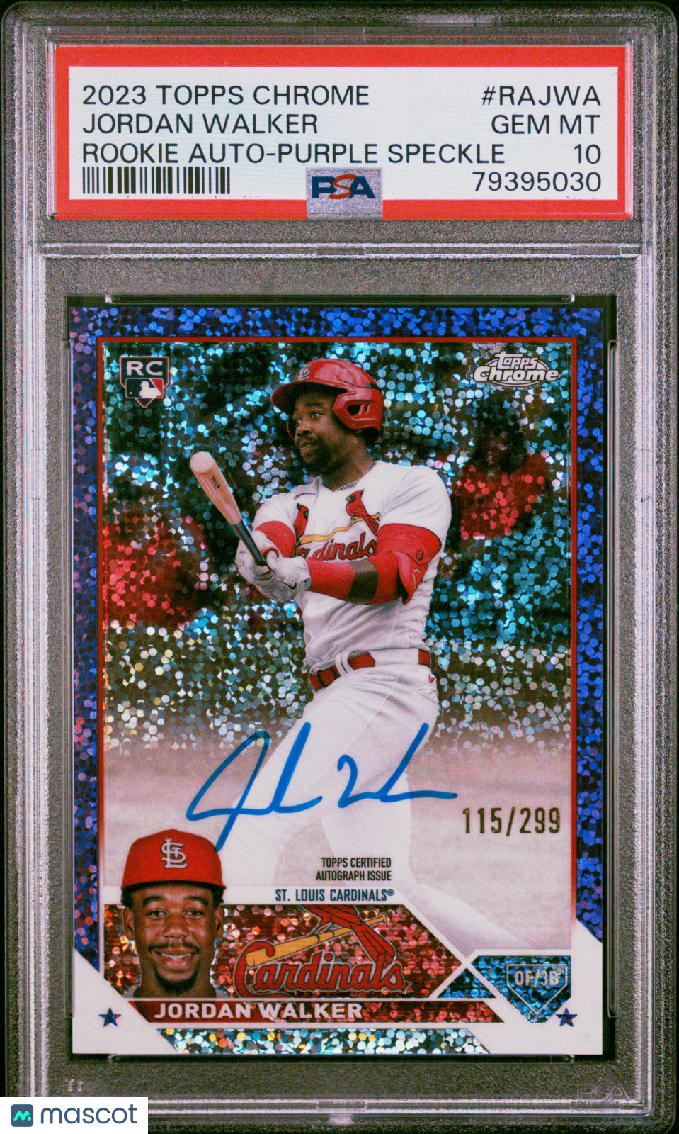 2023 Topps Chrome Rookie Autograph Jordan Walker #RAJWA Purple /299 PSA 10