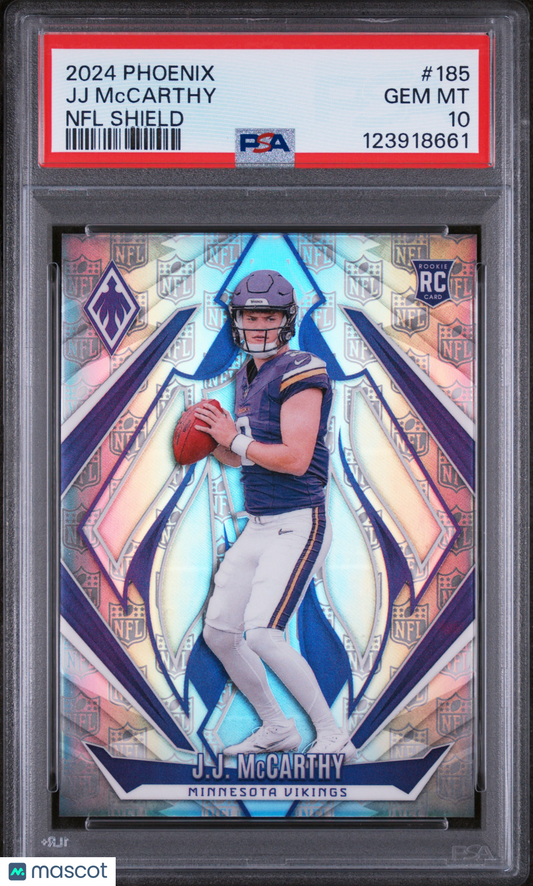 2024 Panini Phoenix JJ Mccarthy #185 NFL Shield PSA 10