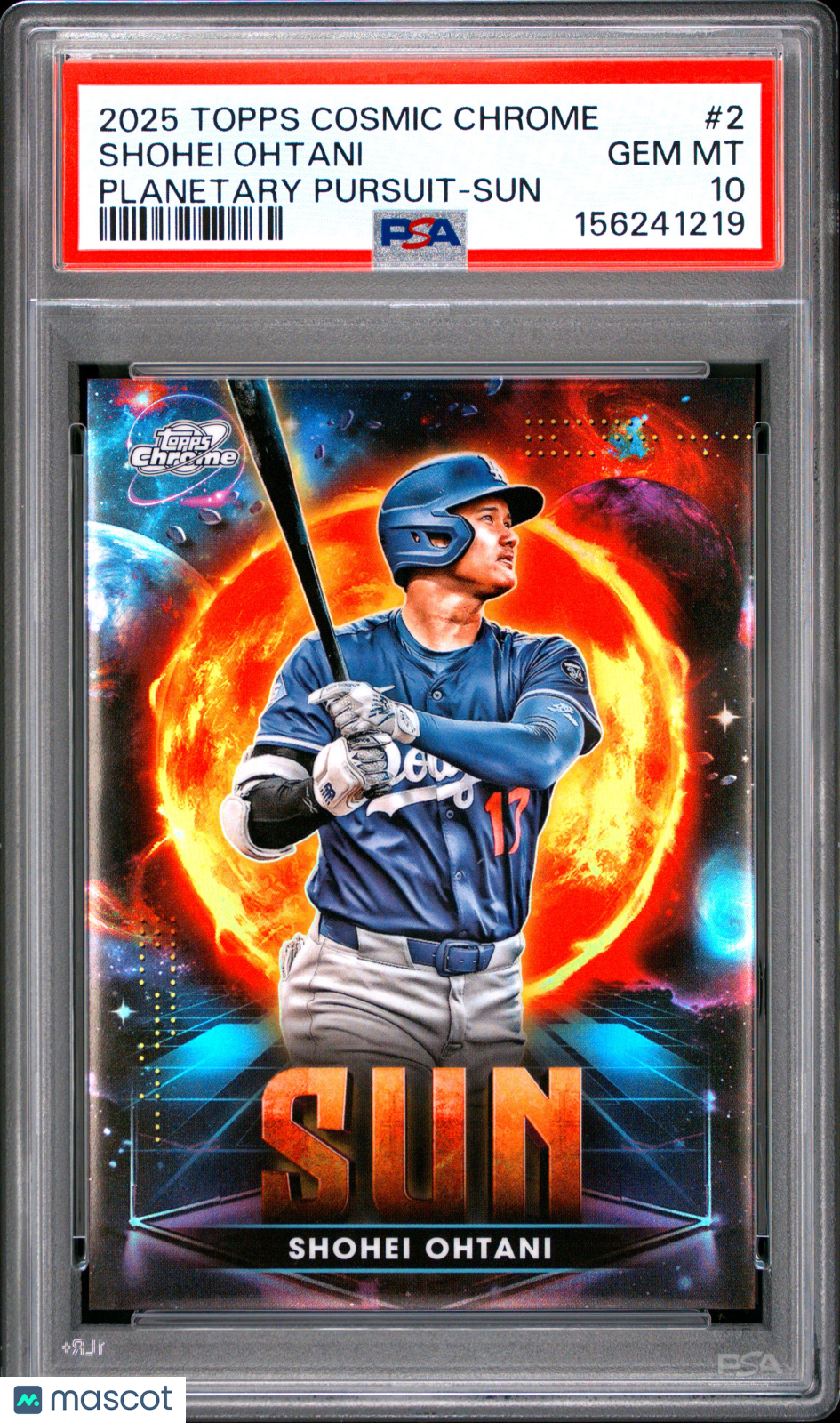 2025 Topps Cosmic Chrome Planetary Pursuit Shohei Ohtani #2 Sun PSA 10