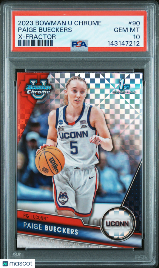 2023 Bowman University Chrome Paige Bueckers #90 X Fractor PSA 10