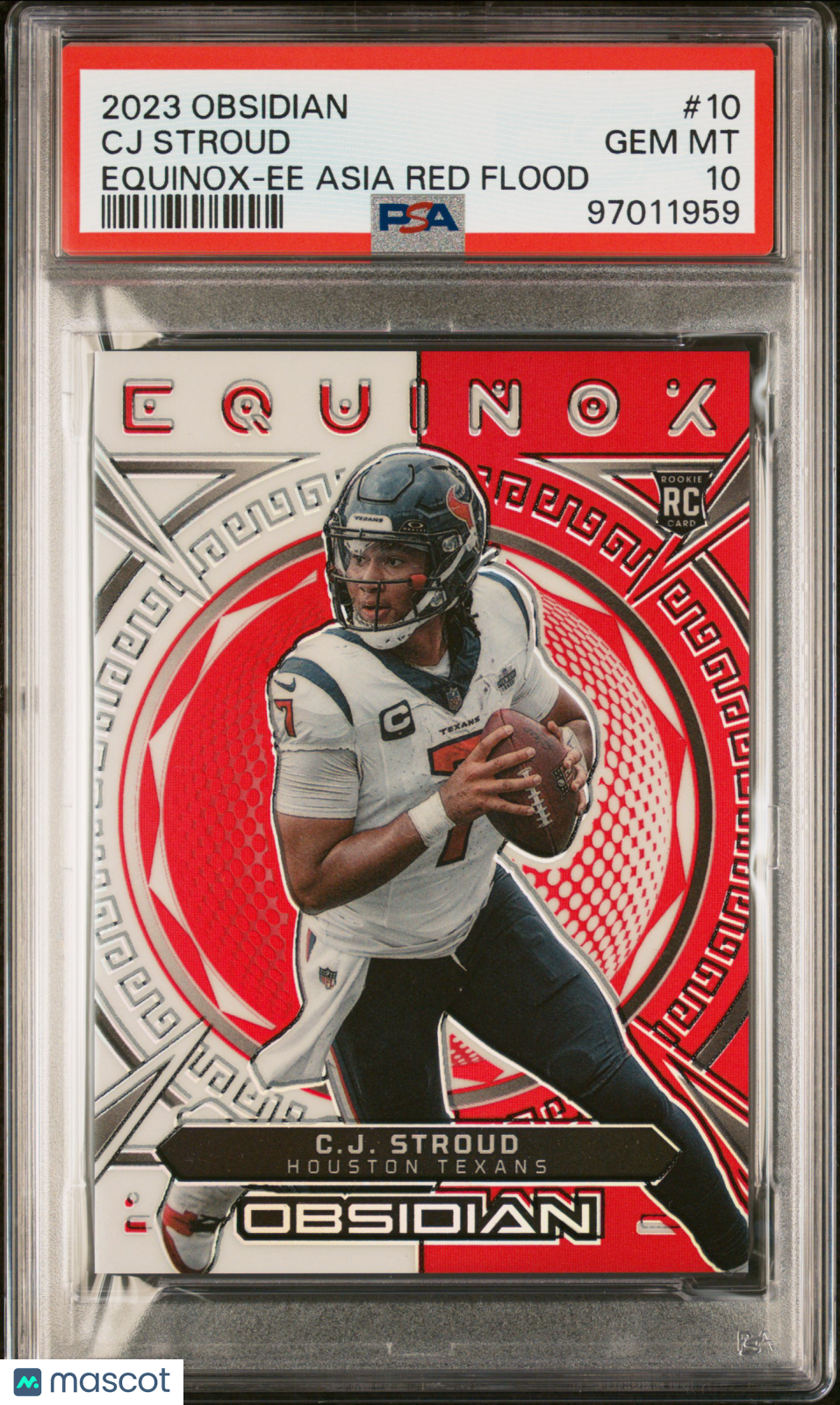 2023 Panini Obsidian Equinox CJ Stroud #10 Ee Asia Red Flood PSA 10