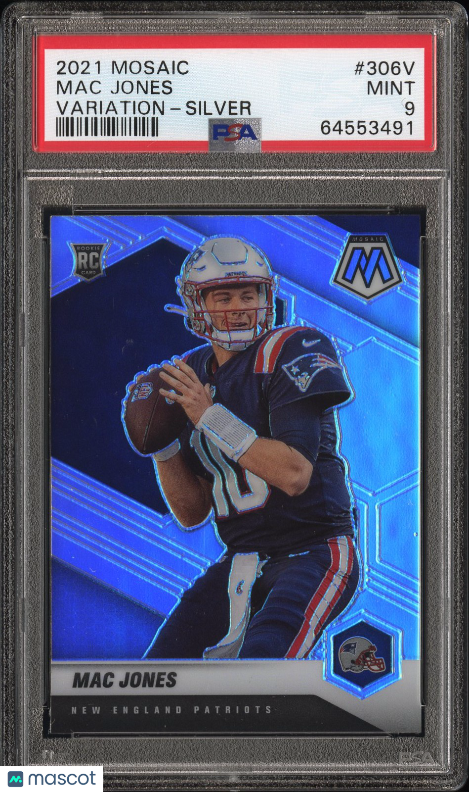 2021 Panini Mosaic Mac Jones #306V Variation Silver PSA 9