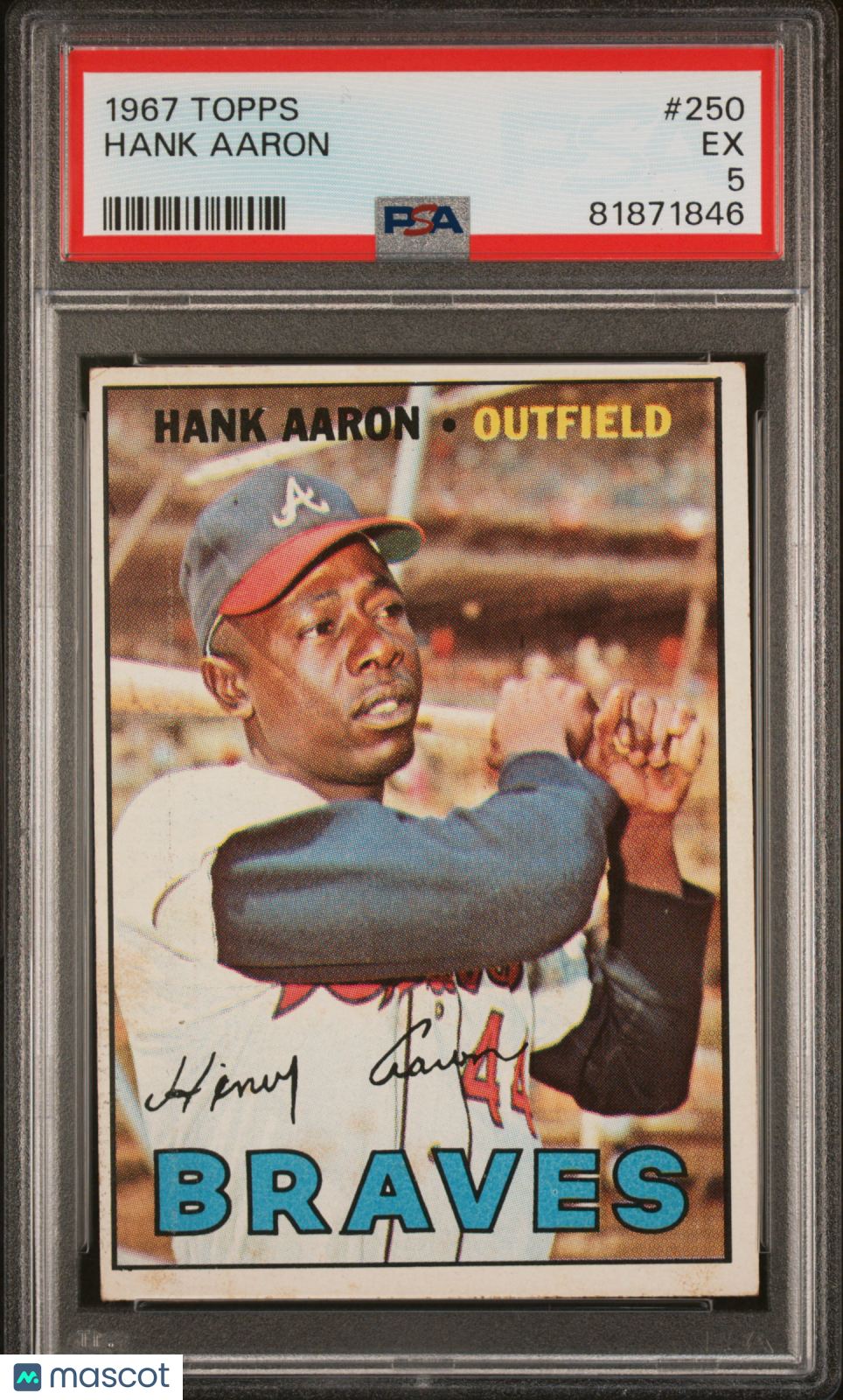 1967 Topps Hank Aaron #250 PSA 5