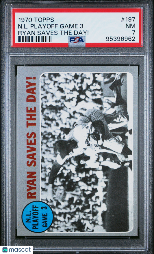 1970 Topps N. L. Playoff Game 3 #197 Ryan Saves The Day! PSA 7