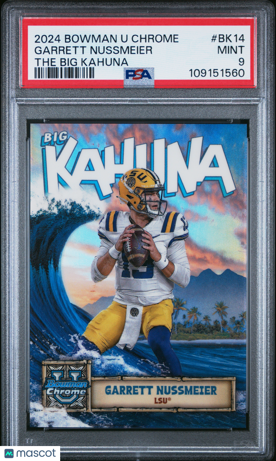 2024 Bowman University Chrome The Big Kahuna Garrett Nussmeier #BK14 PSA 9