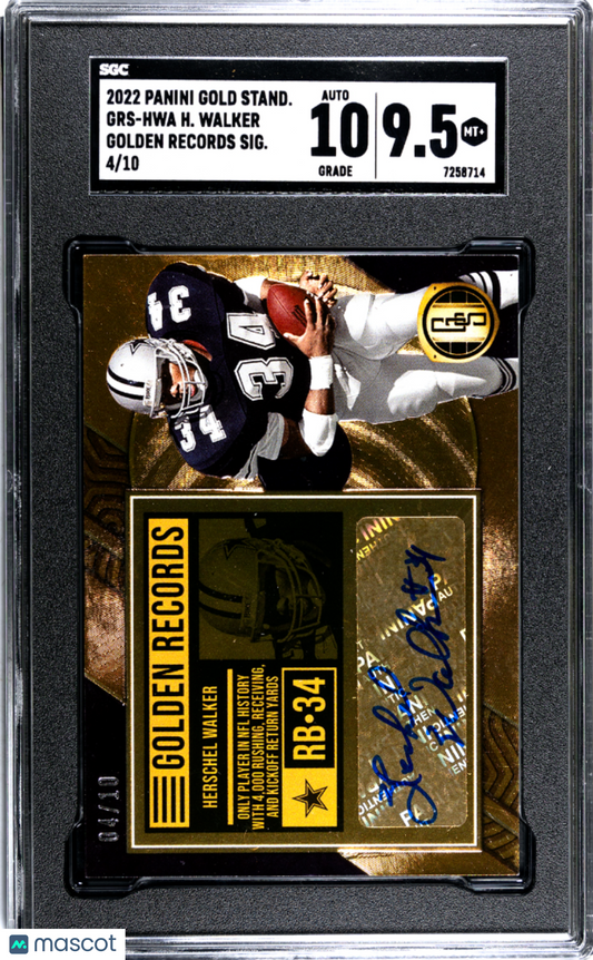 2022 Panini Gold Standard Herschel Walker #GRS-HWA Golden Records Sigs. SGC 9.5