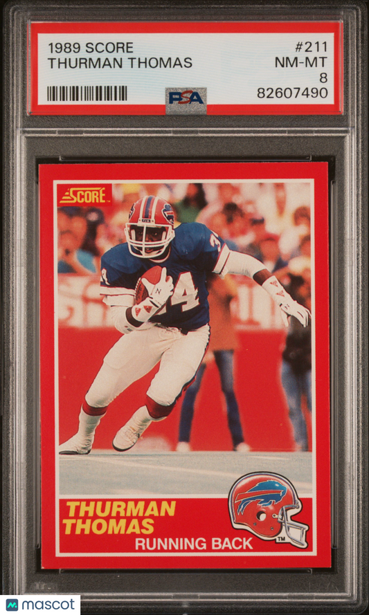 1989 Score Thurman Thomas #211 PSA 8