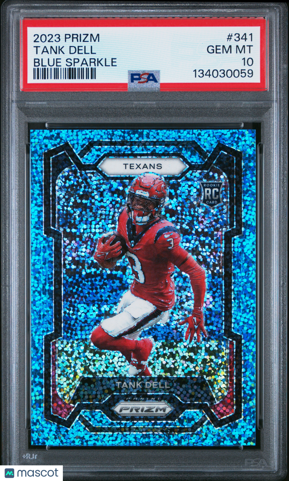 2023 Panini Prizm Tank Dell #341 Blue Sparkle PSA 10