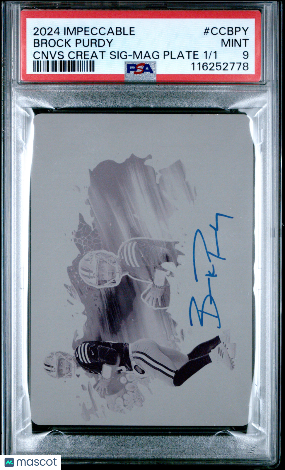 2024 Panini Impeccable Canvas Creations Signatures Brock Purdy #CCBPY  1/1 PSA 9