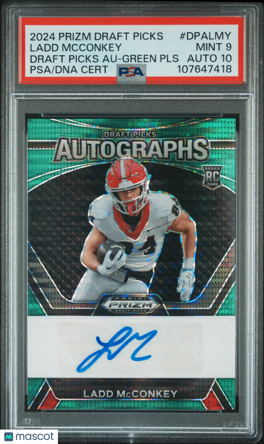 2024 Panini Prizm Draft Picks Draft Picks Autographs Ladd Mcconkey /25 PSA 9