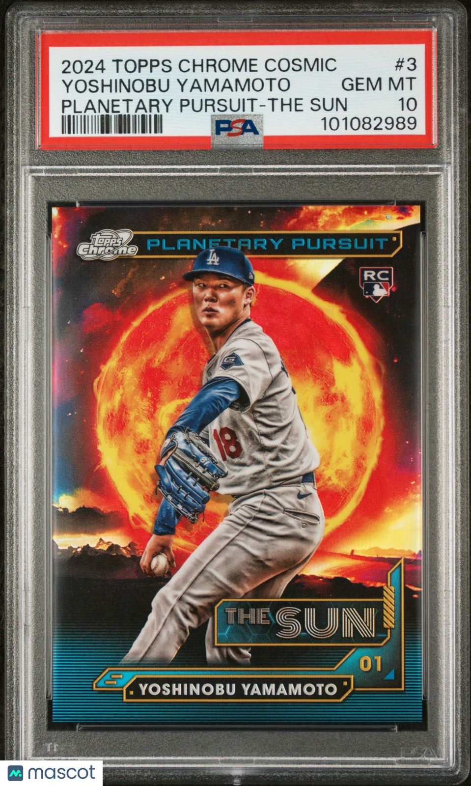 2024 Topps Cosmic Chrome Planetary Pursuit Yoshinobu Yamamoto #3 The Sun PSA 10