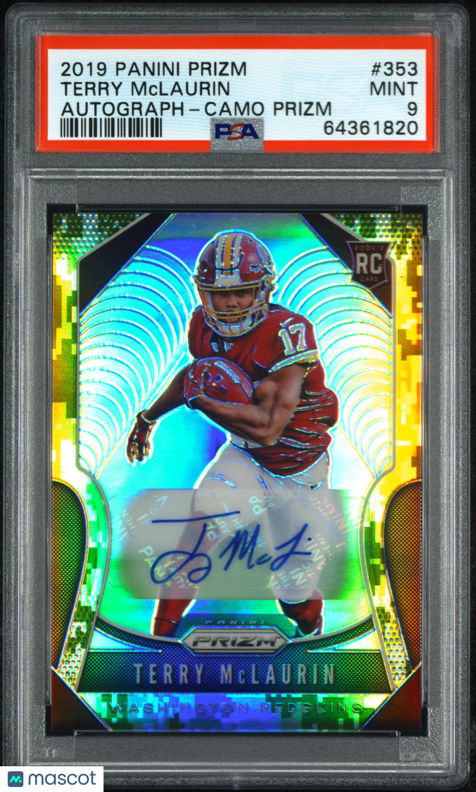 2019 Panini Prizm Terry Mclaurin #353 Autograph Camo PSA 9