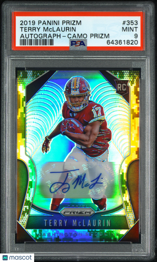 2019 Panini Prizm Terry Mclaurin #353 Autograph Camo PSA 9