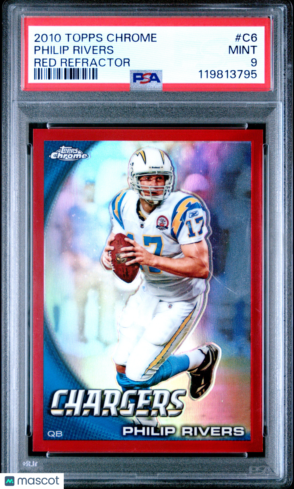 2010 Topps Chrome Philip Rivers #C6 Red Refractor PSA 9