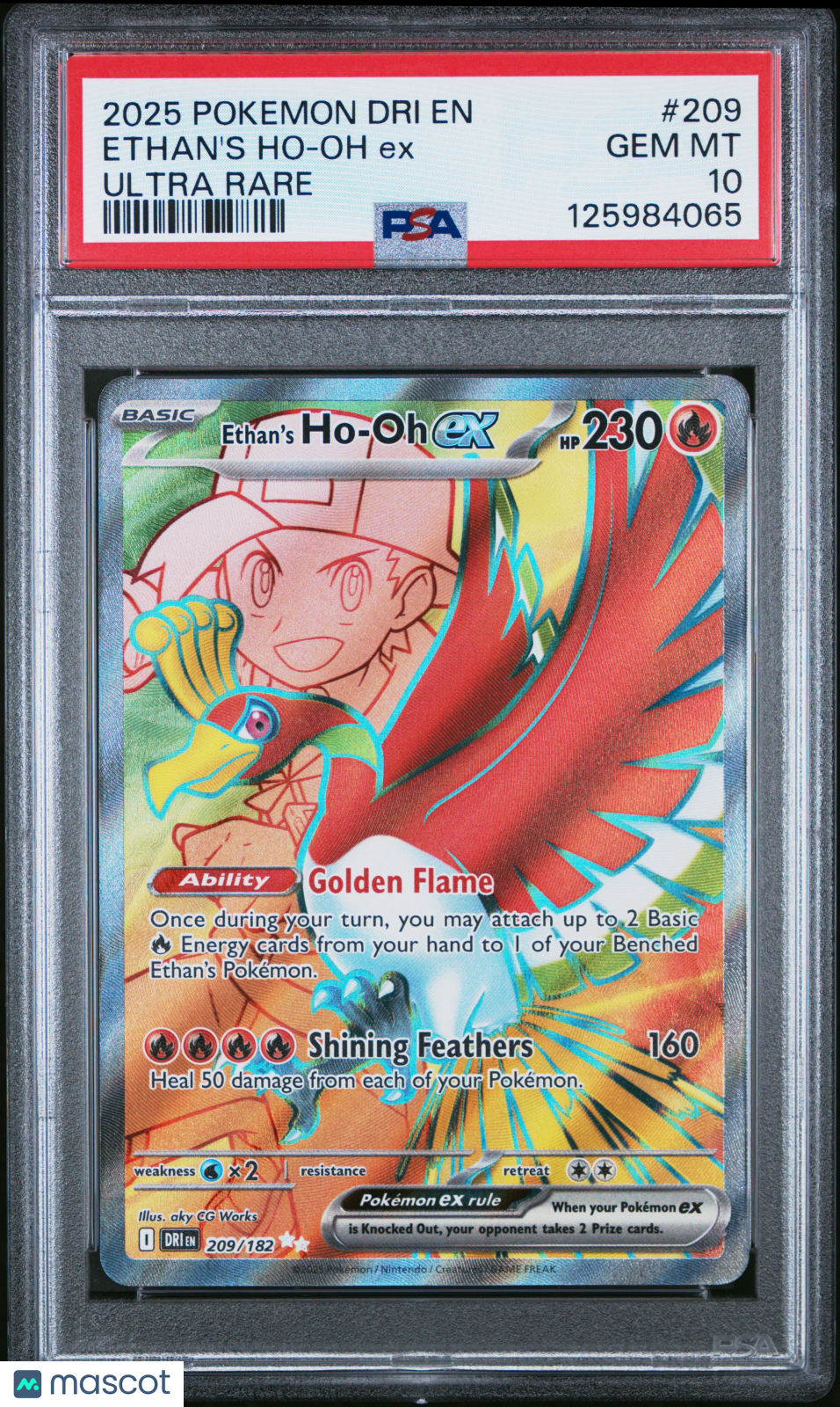 2025 Pokemon Dri EN-Destined Rivals Ethan's Ho-Oh EX Ultra Rare PSA 10 #209
