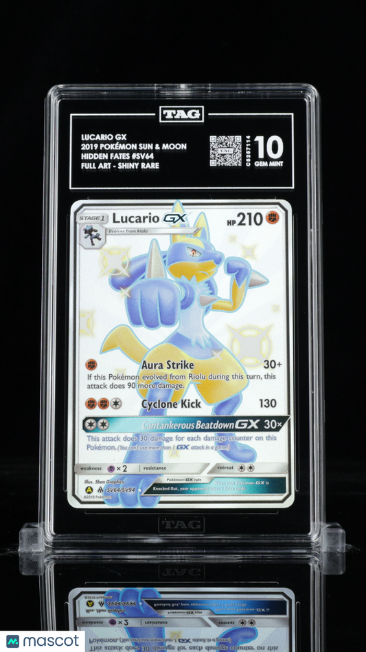 Pokémon Sun & Moon Lucario GX TAG 10 #SV64